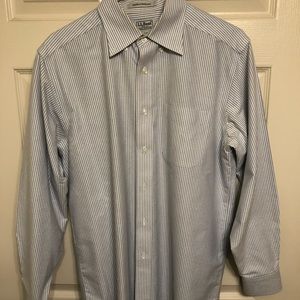 L.L. Bean Blue Striped Button Down